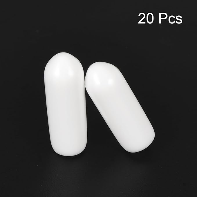 uxcell 20pcs Rubber End Caps 4mm(5/32") ID Vinyl Round End Cap Cover Screw Thread Protectors White