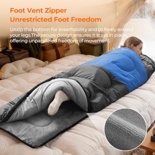 FARLAND Sleeping Bags for Adults Cold Weather & Camping, Fleece-Lined