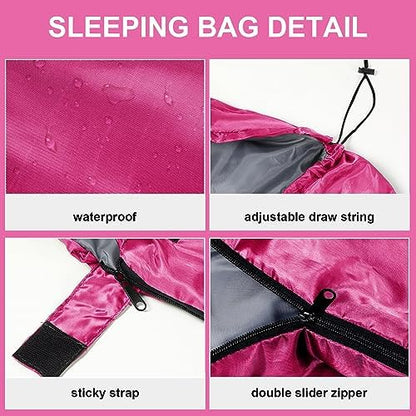 Tudomro 2 Pcs Camping Sleeping Bag for Adults Lightweight Packable Waterproof Camping Gear Equipment to Keep Warm for Outdoor Backpacking Hiking Travel