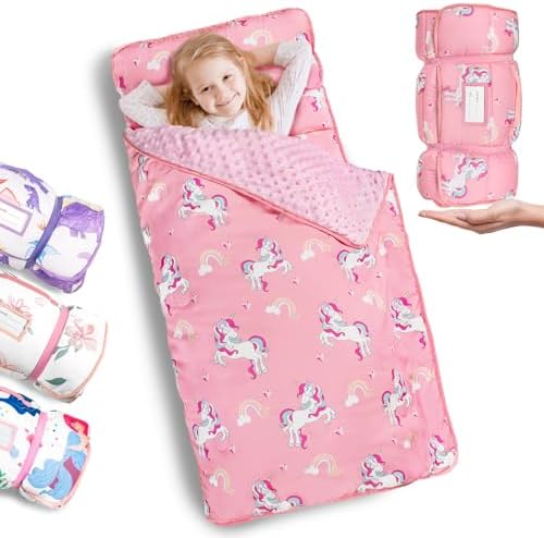Primlect Toddler Nap Mat with Pillow, Thickened Extra Large Sleeping Bag
