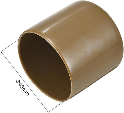 uxcell 20pcs Rubber End Caps 43mm ID Vinyl PVC Round Tube Bolt Cap Cover Screw Thread Protectors Light Brown