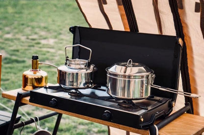 Fire Maple Antarcti S/S Kettle Pot Combo Set | 18-8 Stainless Steel | all Steel Construction | Ideal for Camping Bushcraft Use | Compact Cookware Set