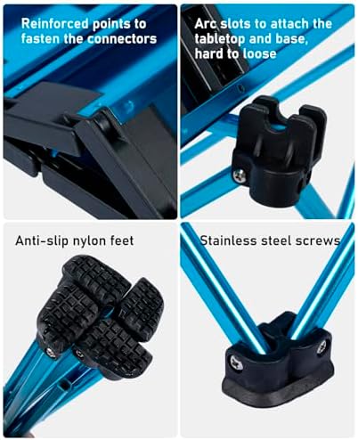 iClimb Ultralight Compact Camping Folding Table (Blue - L)