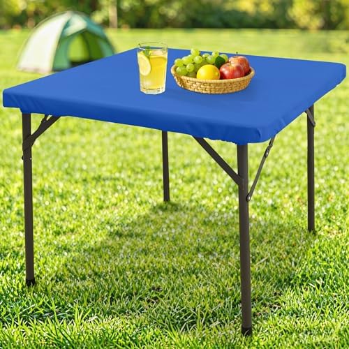 homing Square Table Cloth Cover 34" x 34" Blue Elastic Fitted Tablecloth