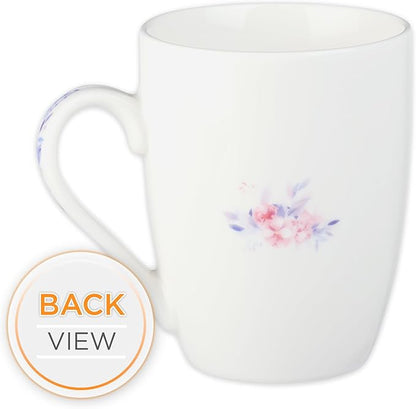 Christian Art Gifts Encouraging Ceramic Coffee & Tea Scripture Mug for Women: My Grace Is Sufficient Inspirational Bible Verse, Microwave/Dishwasher Safe, Cute Drinkware, White & Purple Floral, 12 oz.