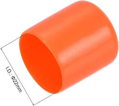 uxcell 20pcs Rubber End Caps 22mm ID Vinyl Round Tube Bolt Cap Cover Screw Thread Protectors Orange