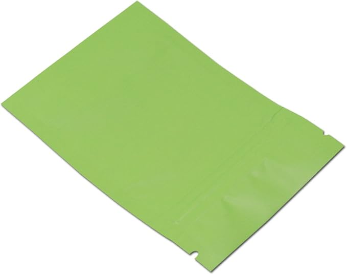 FERENLI 100Pcs Zipper Lock Self Seal Flat Pouch for Zip Aluminum Foil Lock Package Bag Coffee Food Storage Resealable Mylar Bags Heat Sealable Candy Reclosable Bags (12x18cm (4.7x7.1 inch), Green)