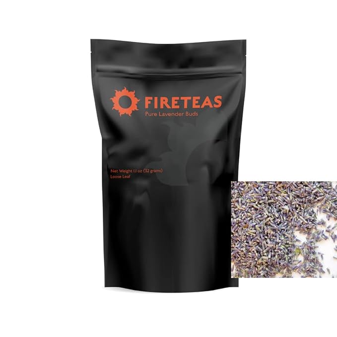 FIRE TEAS Pure Lavender Buds Loose Leaf Tea -