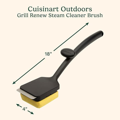 Cuisinart Grill Renew Steam Cleaner Brush, Bristle Free Cleaning Brush for All Grills, Perfect Worry-Free Grill Brush Accessories for BBQ, Clean Cast Iron Grates, Stainless Steel, Porcelain