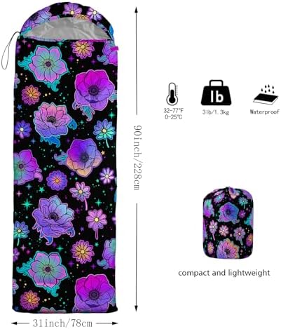 Axolotl Unicorn Sleeping Bag for Kids Boys Girls–Lightweight Warm Cold Weather Sleeping Bags,Waterproof Portable Sleeping Bag with Compression Sack for Camping Backpacking Outdoor Indoor