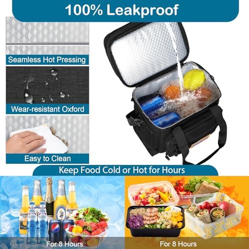 GLENKEY Tactical Lunch Box Men 22L Expandable Insulated Leakproof Cooler