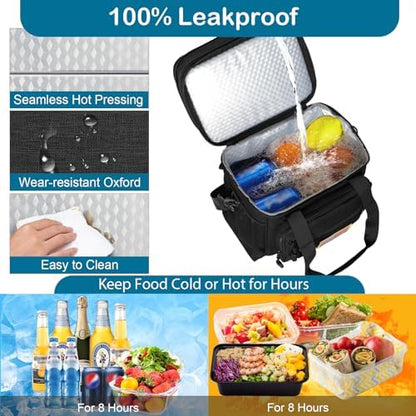 GLENKEY Tactical Lunch Box Men 22L Expandable Insulated Leakproof Cooler