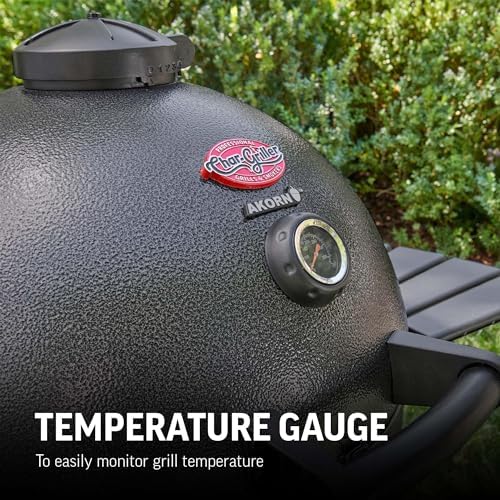 Char-Griller® AKORN® Kamado Charcoal Grill and Smoker with Cast Iron Grates, Warming Rack and Locking Lid with 445 Cooking Square Inches in Graphite, Model E16620