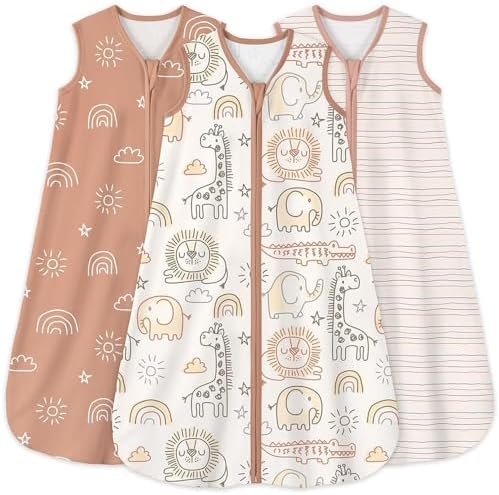Yoofoss Baby Sleep Sack 6-12 Month 0.5TOG 100% Organic Cotton 2-Way Zipper
