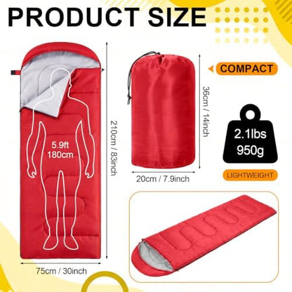 Junkin 12/36 Pcs Camping Sleeping Bags for Adult