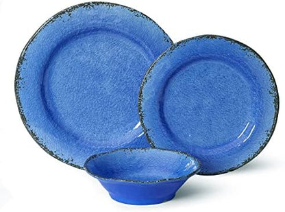 LEHAHA 12 Piece Melamine Dinnerware Set Farmhouse Outdoor Dishes Set for 4