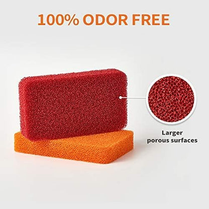 Liflicon Heavy Duty Silicone Scrubber Sponges (4 Pack) -Kitchen Bathroom Cleaning Scrubber Dish Washing Scrubber
