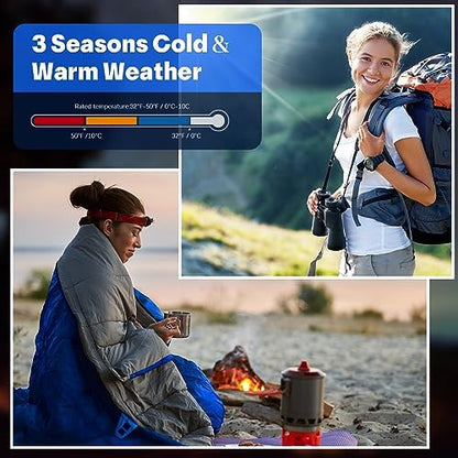 Macarrie 10 Pcs Bulk Sleeping Bags for Adults 0 Degree Waterproof Emergency Sleeping Bags with Compression Sack for Camping Hiking Backpacking Outdoor Activities