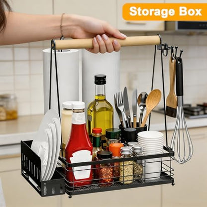 Grill Caddy BBQ for Outdoor Grill with 2 Paper Towel Holders