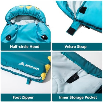 BISINNA Kids Sleeping Bag with Pillow for Boys Girls