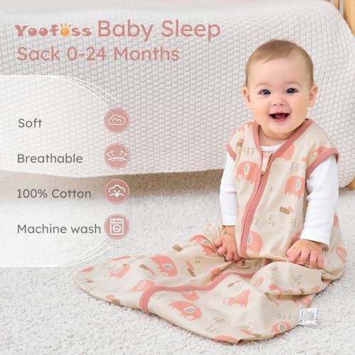 Yoofoss Baby Sleep Sack 18-24 Month 0.5TOG 100% Organic Cotton 2-Way Zipper