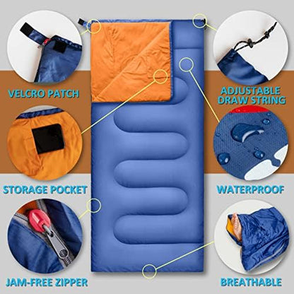 Compact Lightweight Sleeping Bags for Adults, Warm Weather Camping