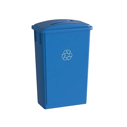 23 Gallon Blue Recycle Slim Jim Trash Can with Paper Slot