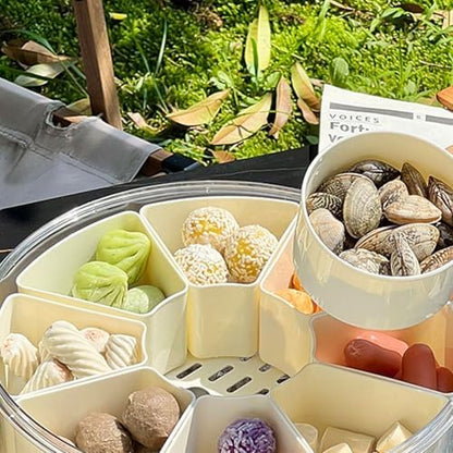 ljhnba Multi Compartment Food Organiser with Ice Retention Tray for Hiking Travel Fruit Snacks Organization Tool Camping Picnics Insulated Food Container