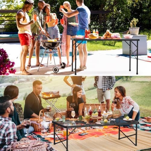 WildFinder Folding Grill Table, 4x2 FT Portable Camping Table, Foldable