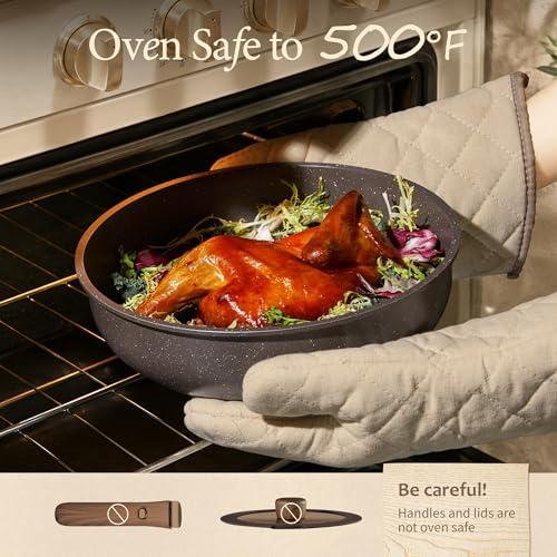 CAROTE 27pcs Pots and Pans Set Non Stick, Detachable Handle Cookware