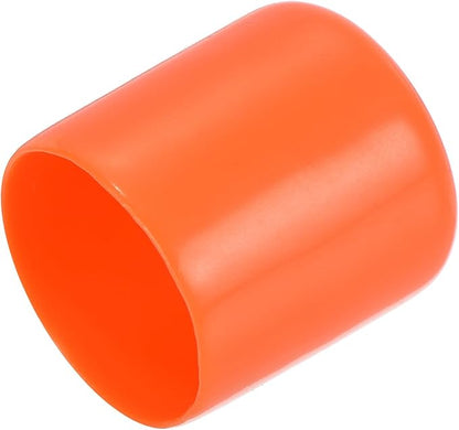 uxcell 20pcs Rubber End Caps 22mm ID Vinyl Round Tube Bolt Cap Cover Screw Thread Protectors Orange