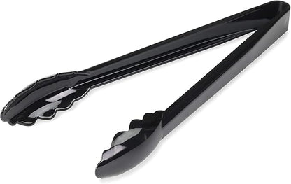 New Star Foodservice 35513 Utility Tong, High Heat Plastic, Scalloped, 12 inch, Set of 12, Black