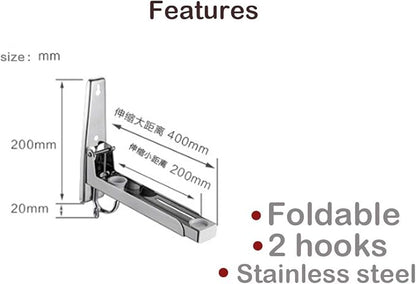 MOTONG Stainless Steel Microwave Oven Wall Mount Stand Holder Shelf with Removable Hook