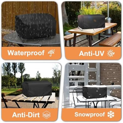 Tabletop Grill Cover Fits for NXR 3 Burner Gas Grills, 600D Heavy Duty 25'' Table Top Outdoor BBQ Cover for Nexgrill Nxr 820-0007GE Waterproof Black
