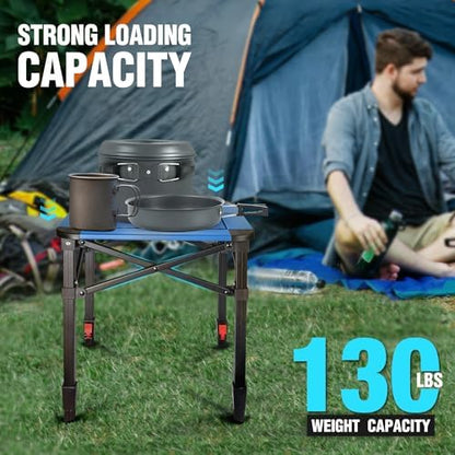 VILLEY Folding Camping Square Table, Portable Aluminum Table, Small
