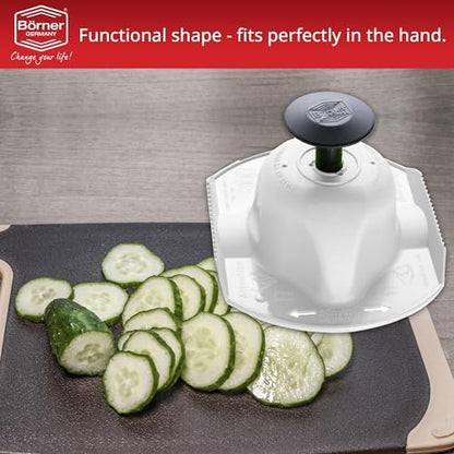 Borner Safety Food Holder - Finger Anti-Cut Protectors for Vegetable or Fruit Grater, Food Slicer Cutter, Cheese Grater, Kitchen Fruit & Vegetable Holder for Slicing, - One Size, White
