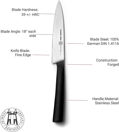 Schmidt Brothers - Carbon 6, 6-Piece Jumbo Steak Knife Set, High Carbon German Stainless Cutlery in a Wood Gift Box