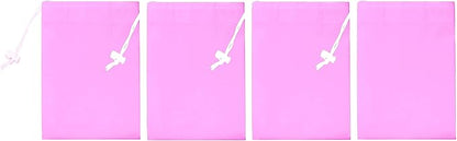 Urban Villa Laundry Bag Canvas|Dirty Clothes Travel Laundry Bag|Machine Washable|Reusable College Hostel Hamper Liner Bag Garments Delicates Drawstring Closure 4 Pack Pink Color|Size 28X36 Inches