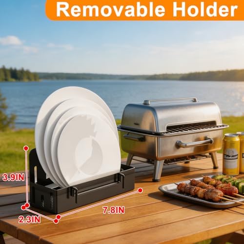 Grill Caddy BBQ for Outdoor Grill with 2 Paper Towel Holders