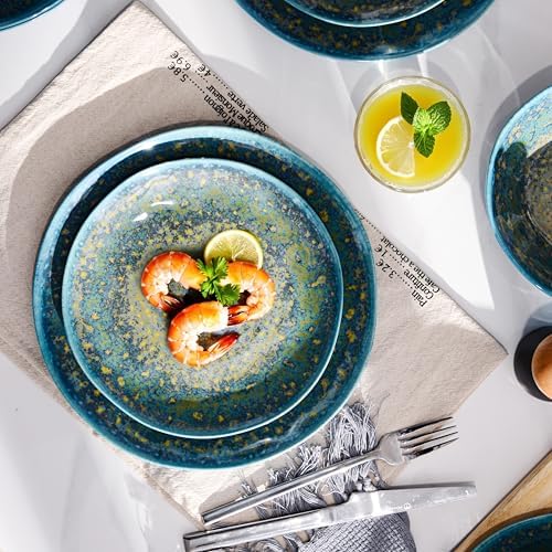 Melamine Dinnerware Set of 12Pcs,Camping Dinnerware, Dishwasher safe Lightweight Unbreakable Dishes Set for Patio, RV, Rustic Farmhouse Dinner Plates