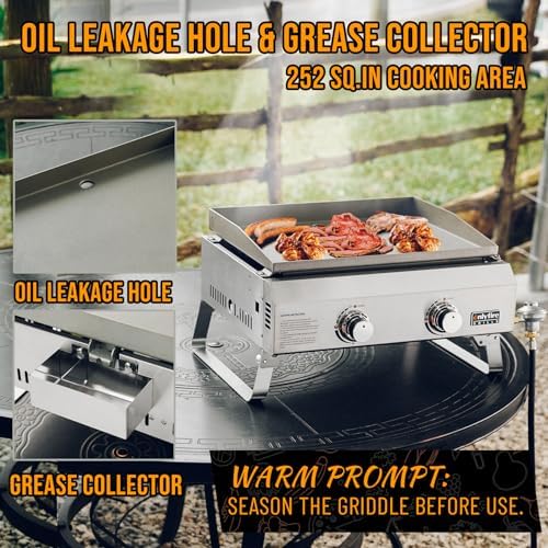 ONLYFIRE GRILLS Tabletop Gas Griddle 2 Burners, Propane Gas Stove, GS319