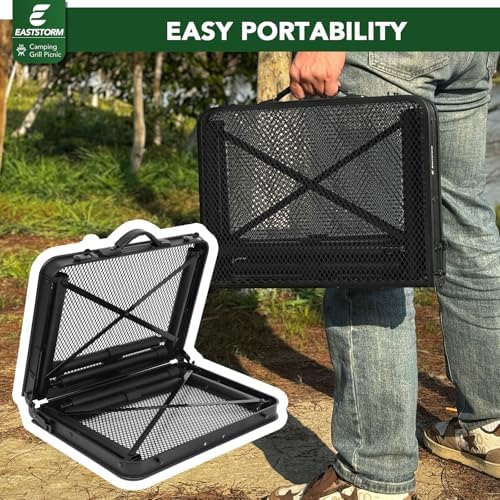 E EASTSTORM 2 Ft Folding Grill Camping Table with Mesh Bag,Small