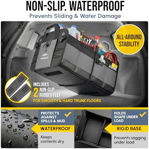 Car Trunk Organizer for SUV, Truck, Sedan, Minivan, and Van, Gray