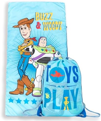 Jay Franco Disney Toy Story Slumber Sack - Cozy & Warm Kids Lightweight Slumber Bag - Featuring Woody and Buzz Lightyear (Official Disney Pixar Product)