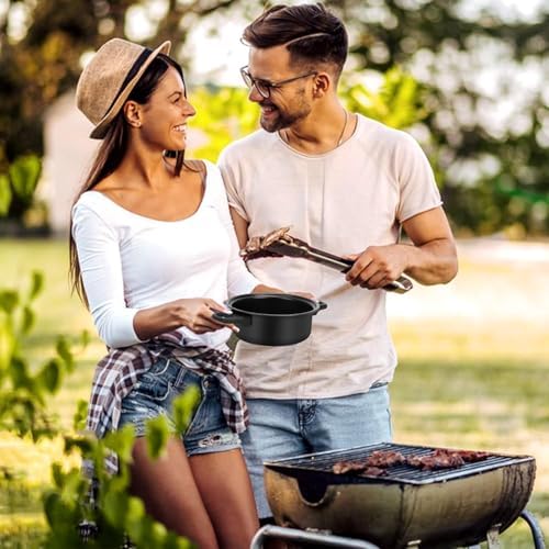 13 Piece Cookware Set Portable Lightweight Cast Iron Pots and Pans Set