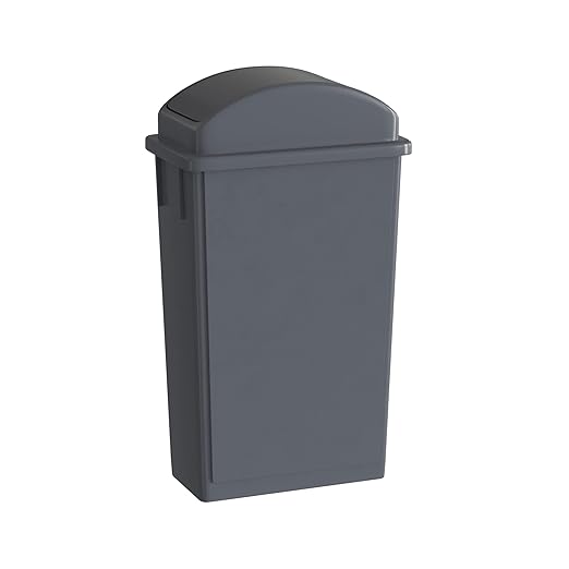 23 Gallon Gray Slim Jim Trash Can with Swing Top Lid