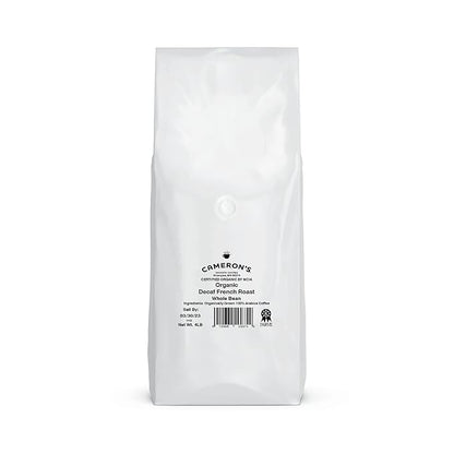 Cameron's Coffee Roasted Whole Bean Coffee, Organic Decaf French Roast, 4 Pound