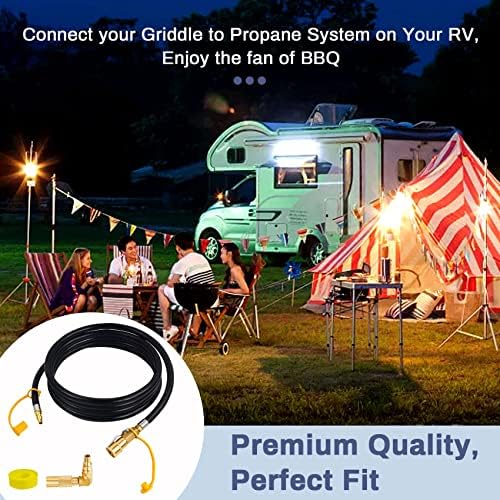 Upgraded 12FT RV Quick Connect Propane Hose for RV to Grill