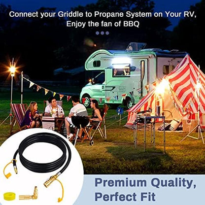Upgraded 12FT RV Quick Connect Propane Hose for RV to Grill