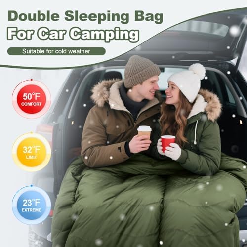 0 Degree Cotton Flannel Double Sleeping Bag for Adults